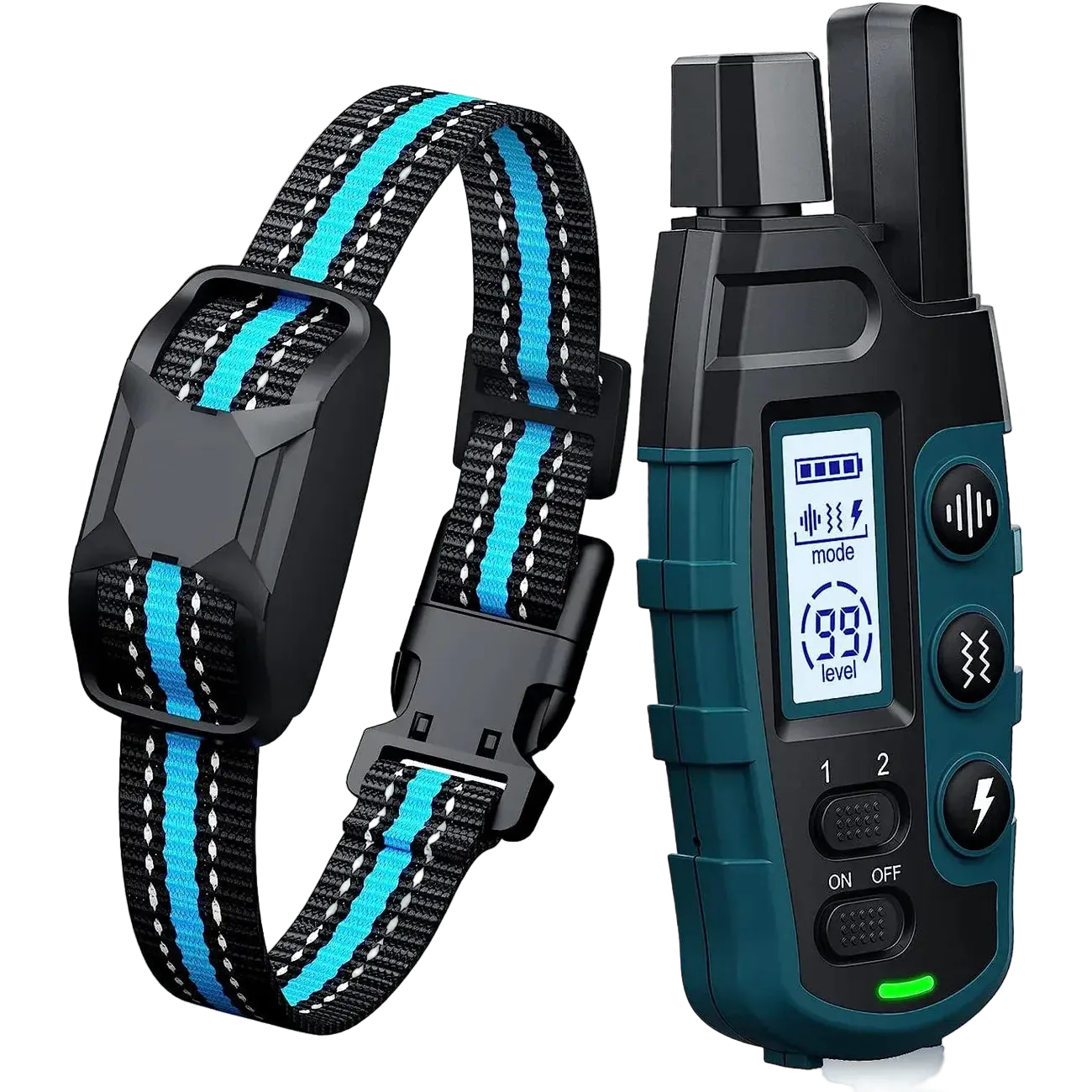 Pawmudder Training Blue 3300FT Waterproof Dog Training Collar with Remote (Rechargeable)