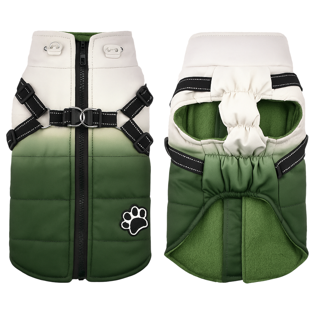 Reflective Dog Jacket with Harness & Ultra-Warm Comfort