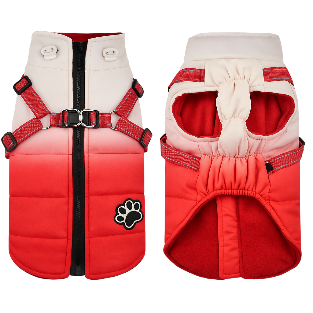 Reflective Dog Jacket with Harness & Ultra-Warm Comfort