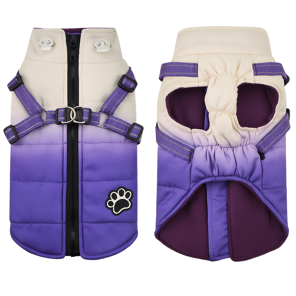 Reflective Dog Jacket with Harness & Ultra-Warm Comfort