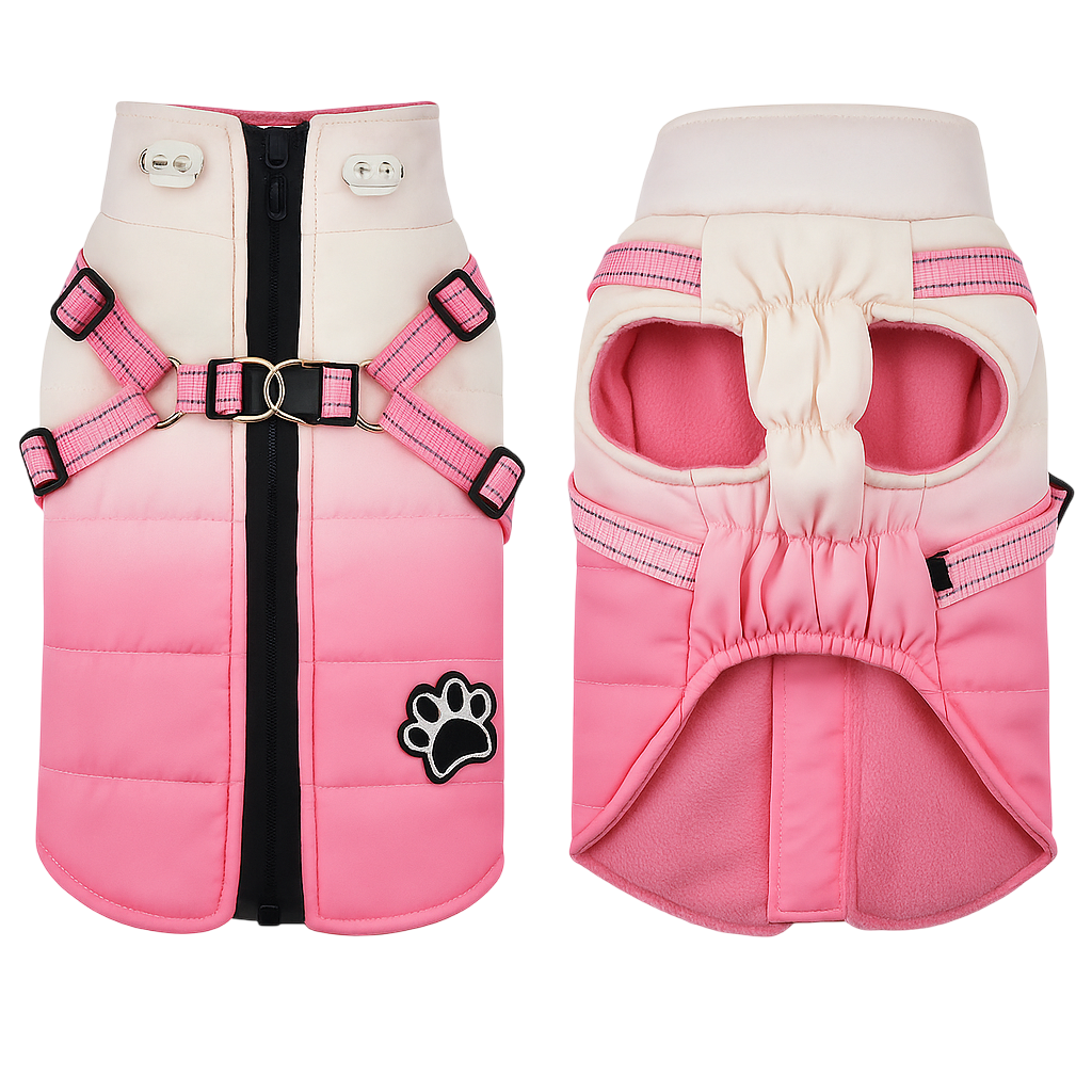 Reflective Dog Jacket with Harness & Ultra-Warm Comfort