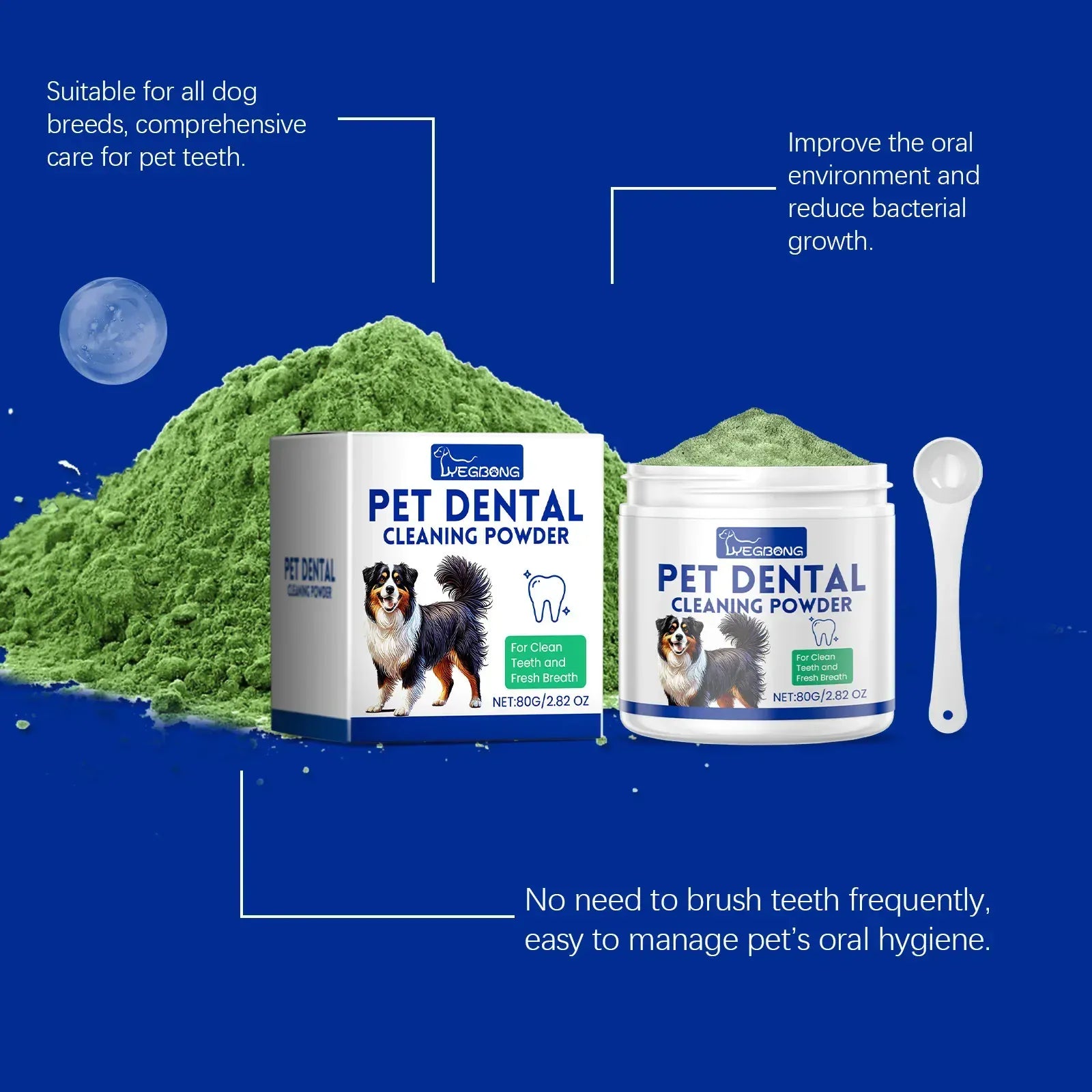 Pawmudder Paw Care Green Natural Dog Teeth Cleaning Powder – Fresh Breath & Gentle Plaque Care