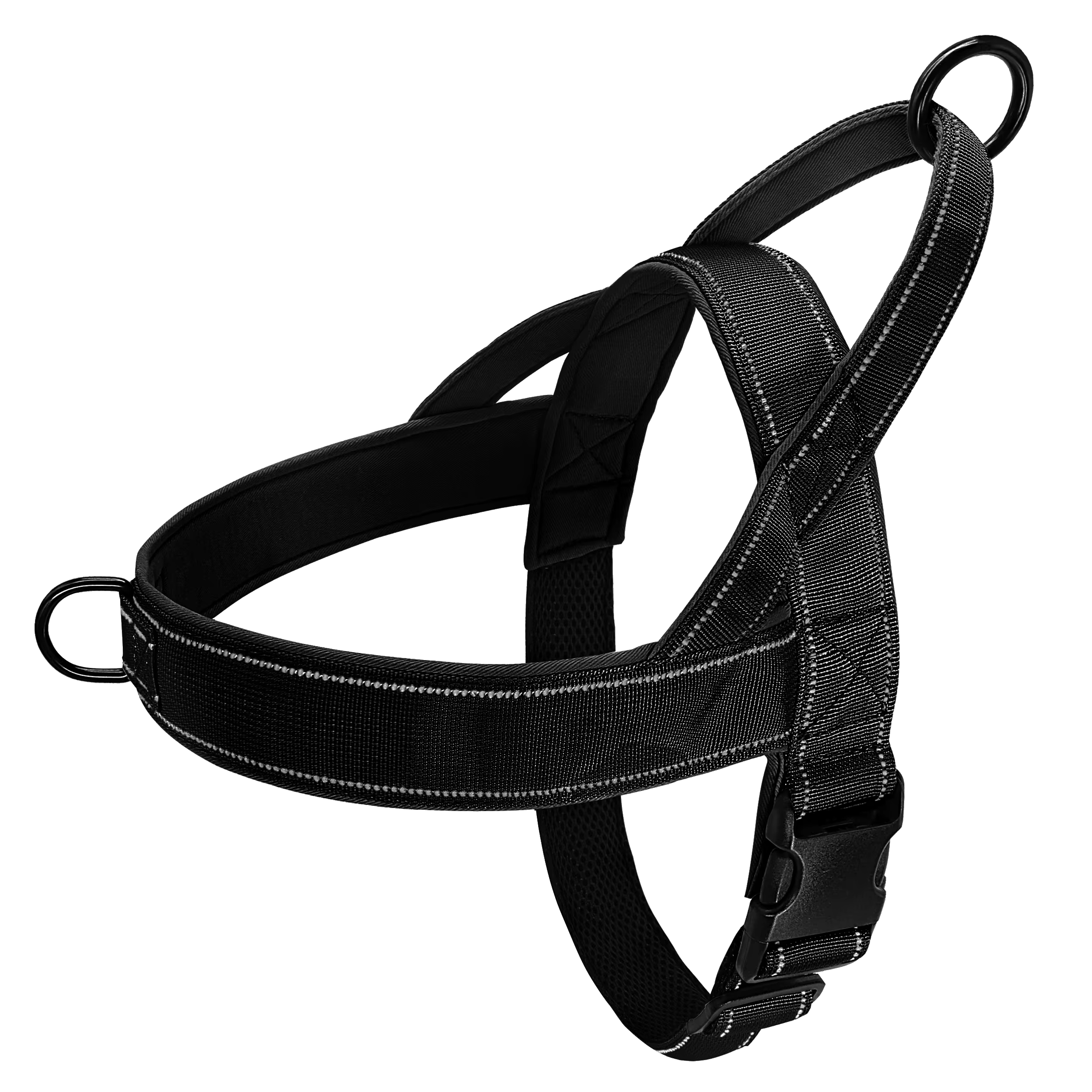 Pawmudder Harness Black / XL Nylon No-Pull Dog Harness – Reflective Training & Adventure Control