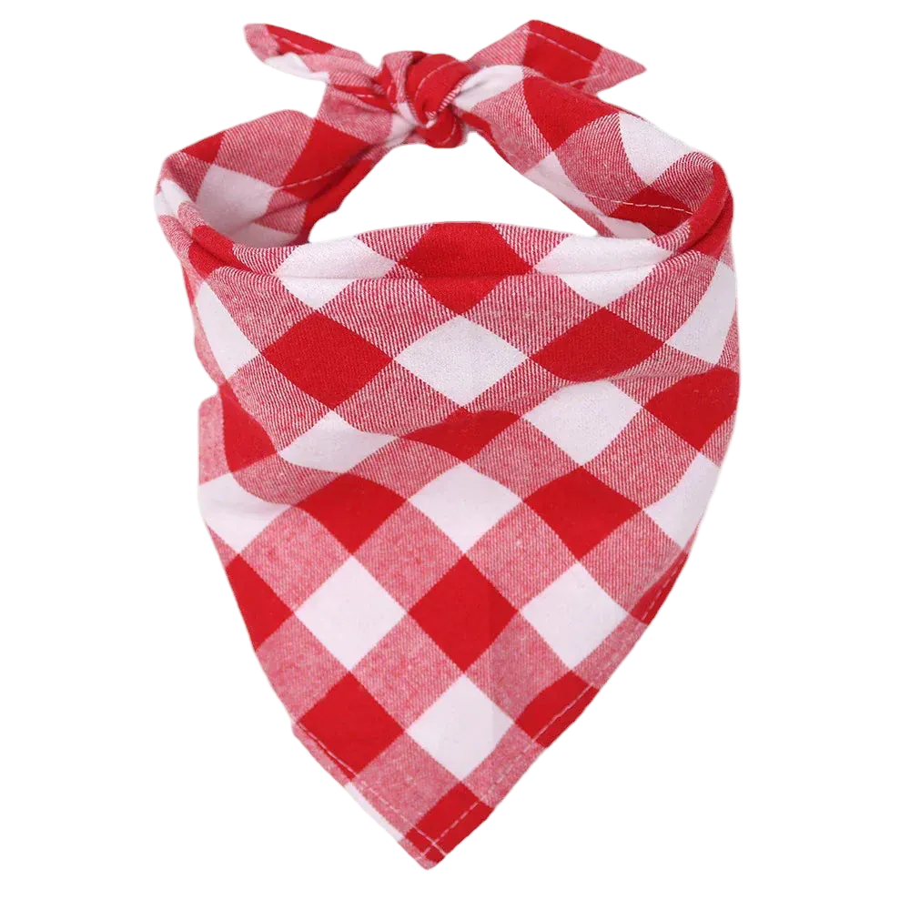 Pawmudder Bandanas Pink / S Plaid Cotton Dog Bandana – Soft, Washable & Stylish Dog Scarf