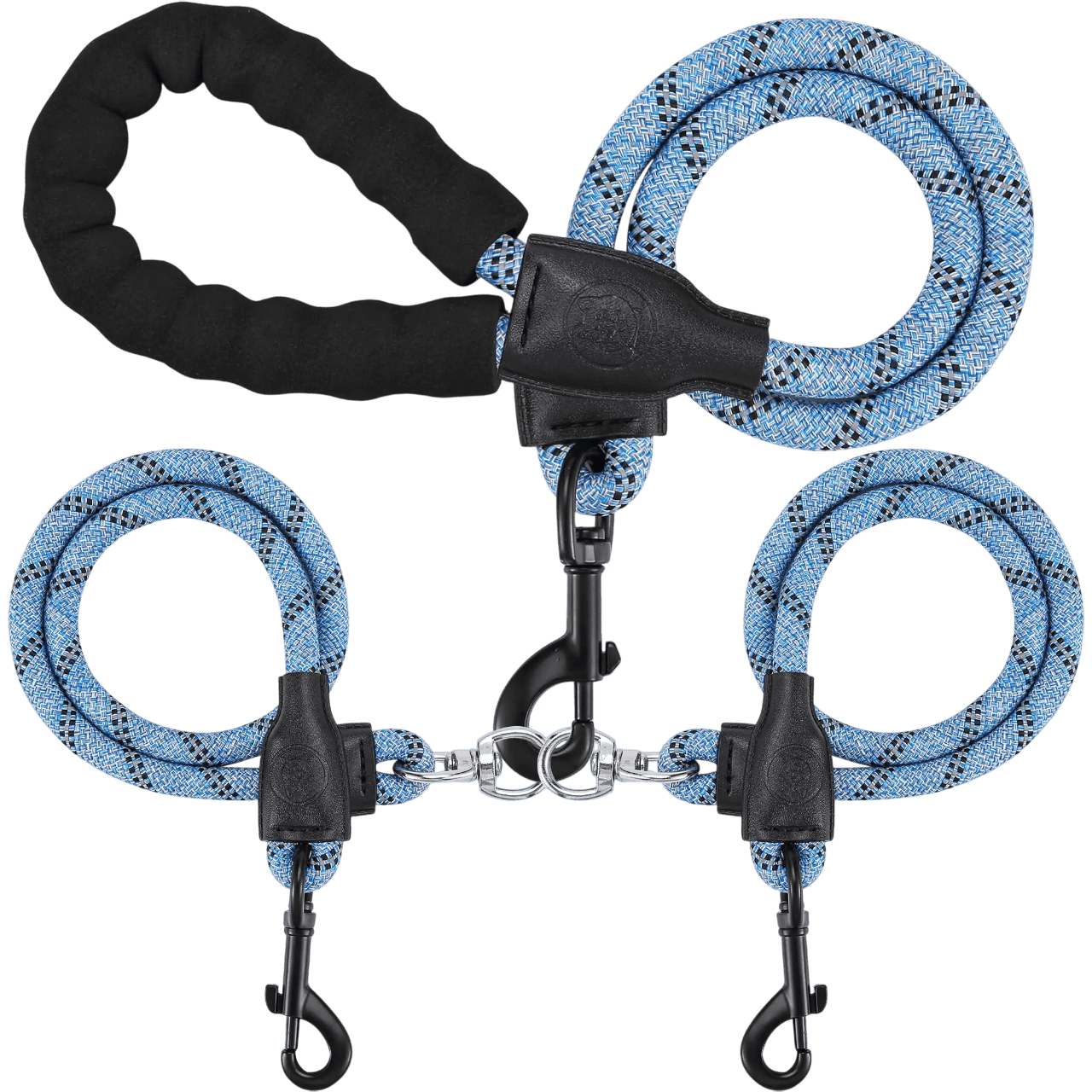Pawmudder Leash Blue TwinTrek Padded Dual Leash - US Shipping Only (2–3 Days Delivery)