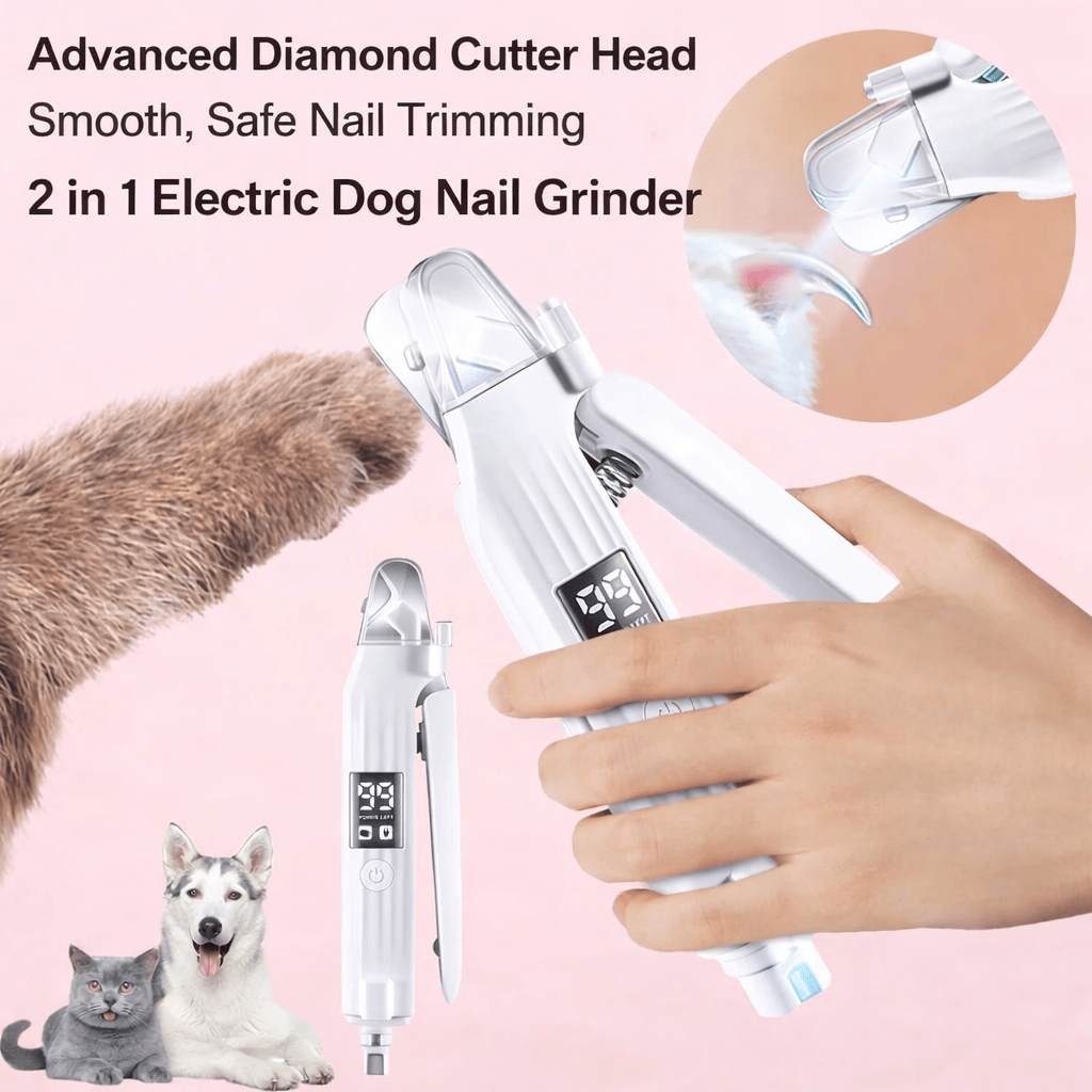 Pawmudder Paw Care LED Light 2-in-1 Electric Dog Nail Trimmer with LED Light – Safe, Precise Grooming
