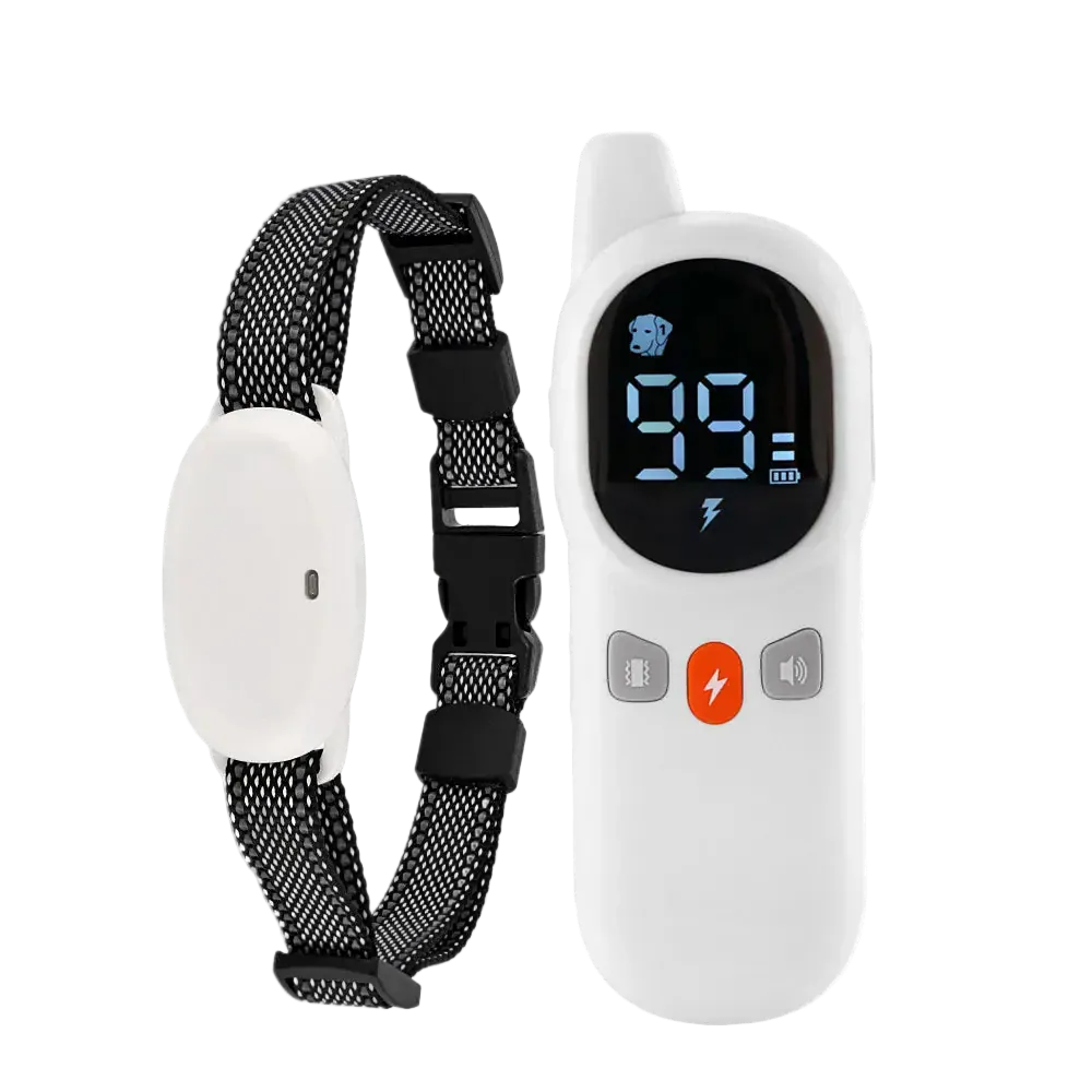 Pawmudder Training White 800m Rechargeable Dog Training Collar (6″–27″ Adjustable)