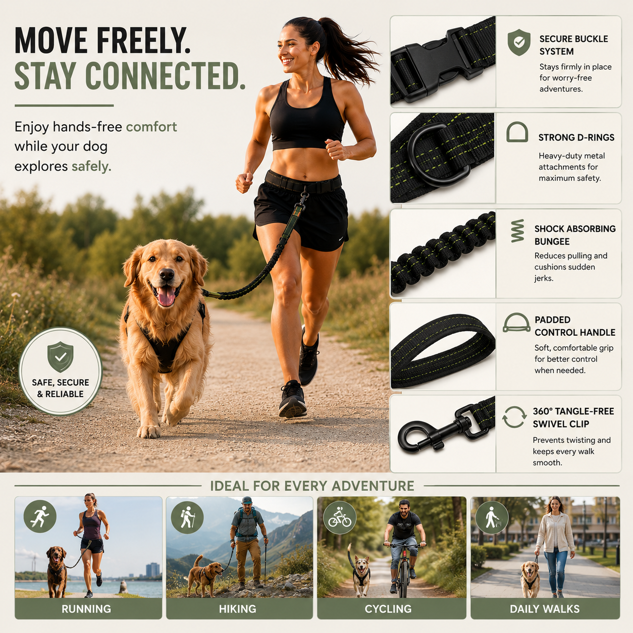 Hands-Free Running Lead