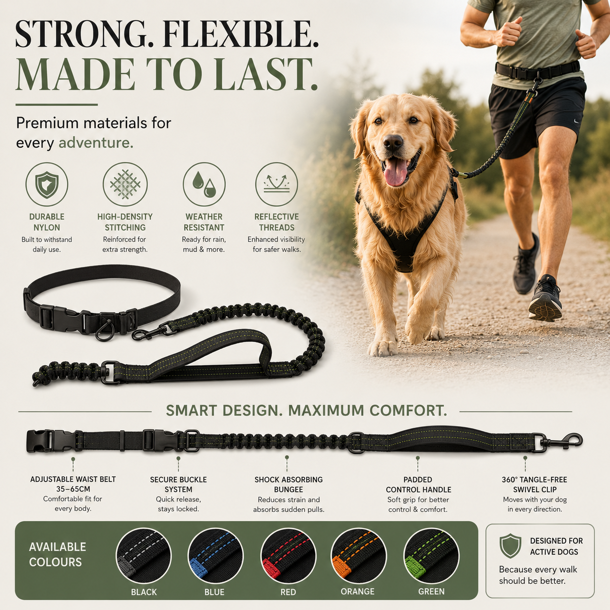 Hands-Free Running Lead