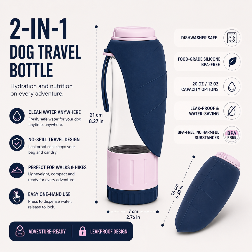 2-in-1 Dog Travel Bottle