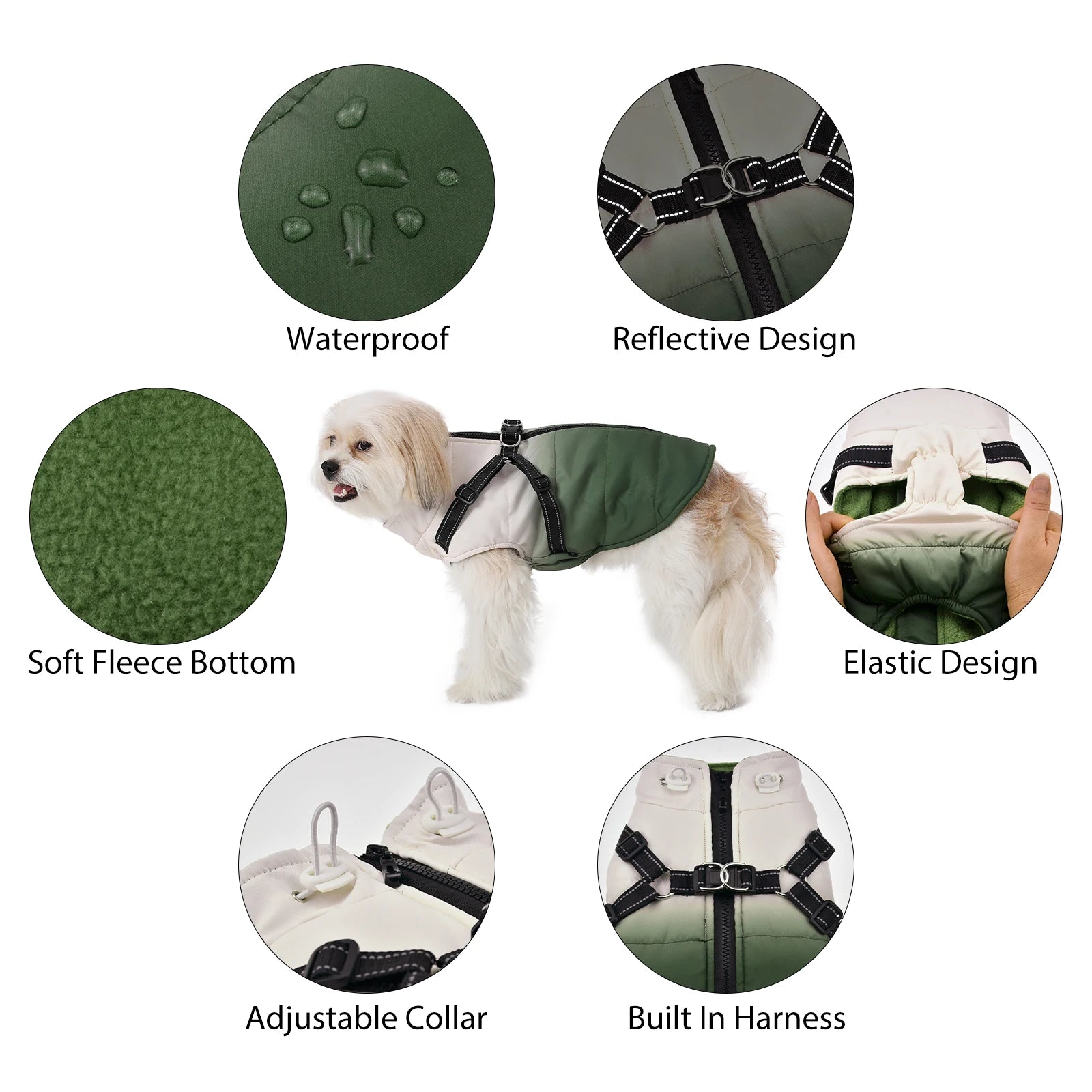 Reflective Dog Jacket with Harness & Ultra-Warm Comfort