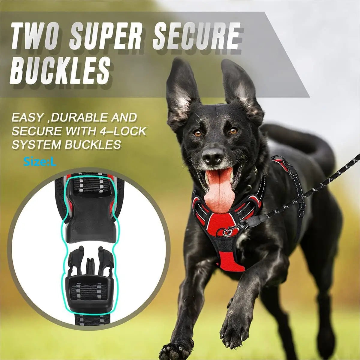 Heavy Duty No-Pull Dog Harness – Reflective & Easy Control