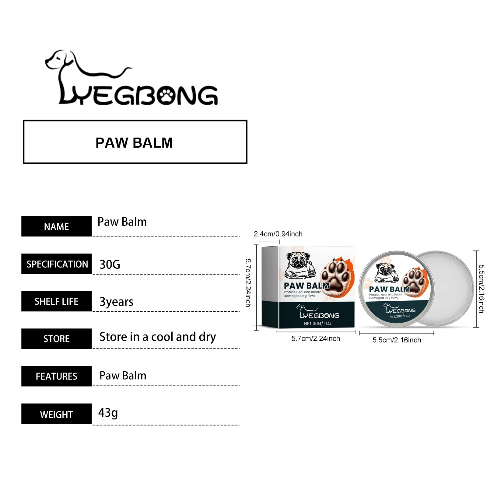 Natural Dog Paw Balm