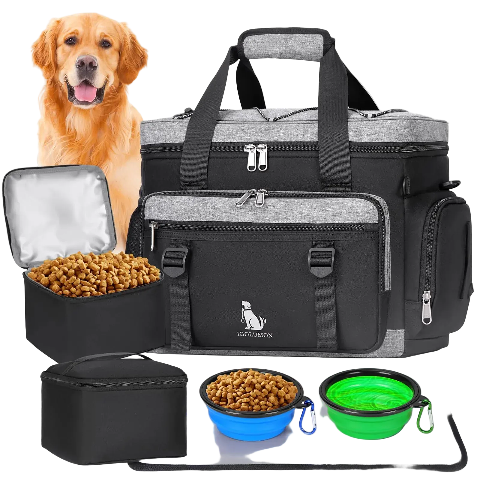 Pawmudder Pack & Pouches Black Dog Gear Tote + Feeding Kit - US Shipping Only (2–3 Days Delivery)