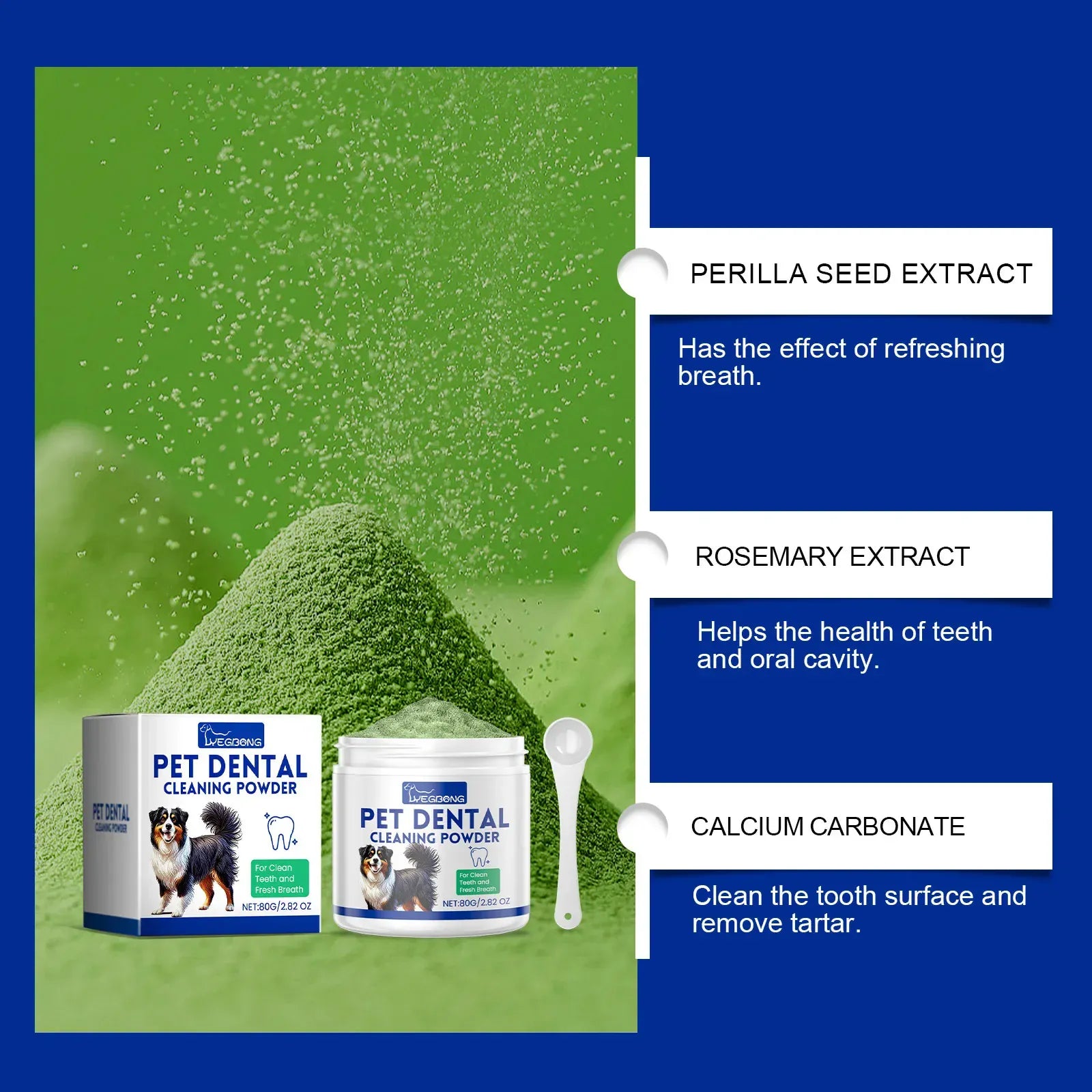 Pawmudder Paw Care Green Natural Dog Teeth Cleaning Powder – Fresh Breath & Gentle Plaque Care