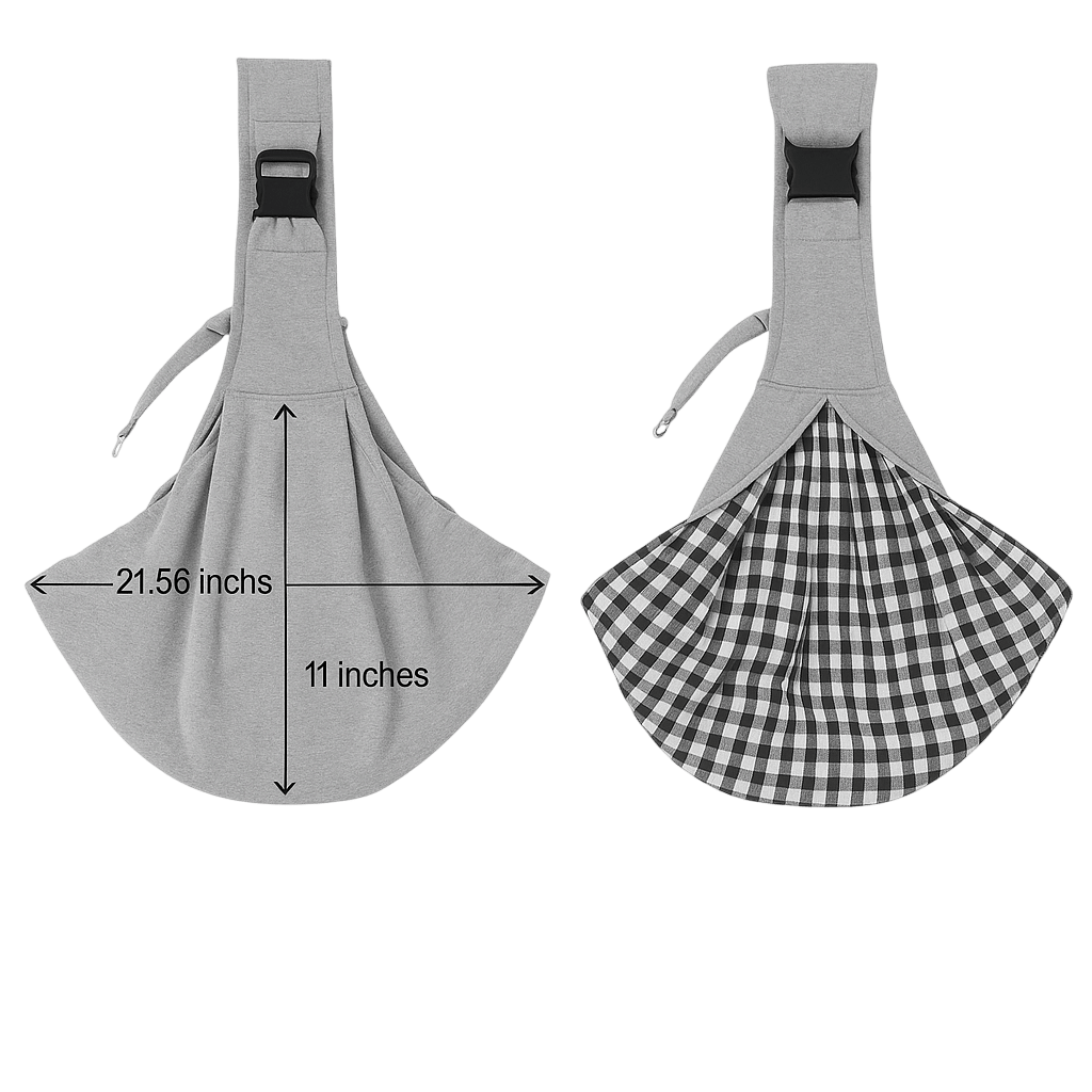 Pawmudder Travel Grey Pet Dog Travel Sling Carrier – Adventure Made Easy