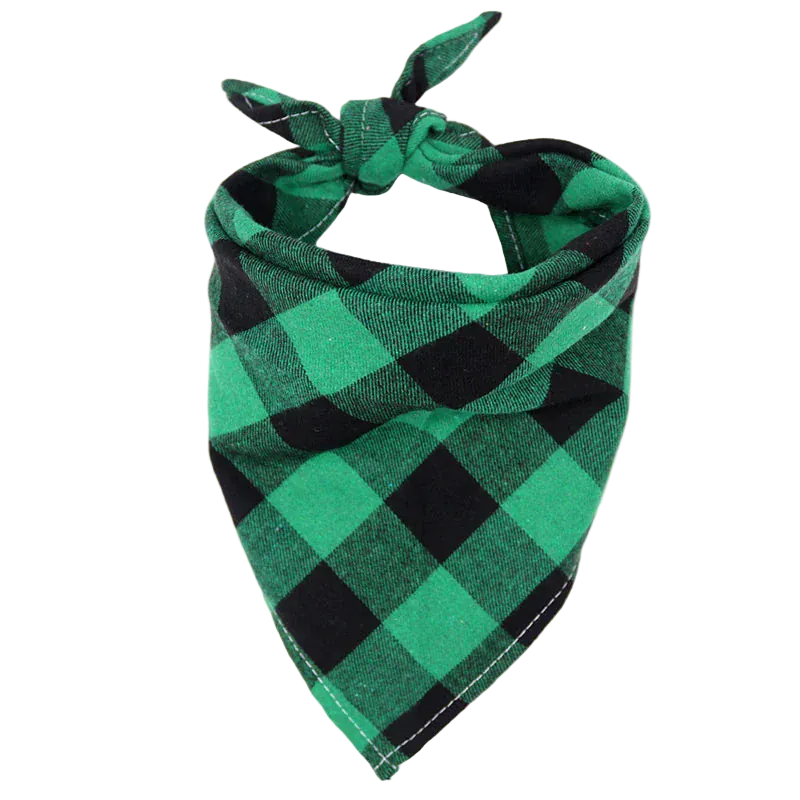 Pawmudder Bandanas Green / S Plaid Cotton Dog Bandana – Soft, Washable & Stylish Dog Scarf