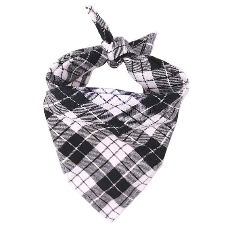 Pawmudder Bandanas White / S Plaid Cotton Dog Bandana – Soft, Washable & Stylish Dog Scarf