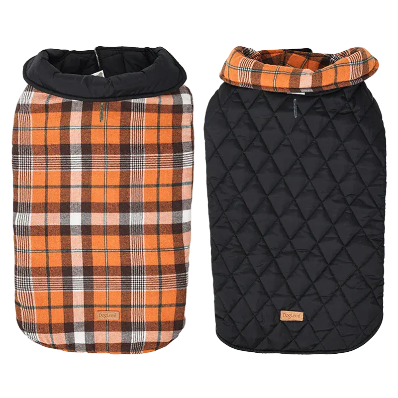 Pawmudder Clothing Orange / XS Reversible Waterproof Jacket – Ultra-Warm Quilted Coat