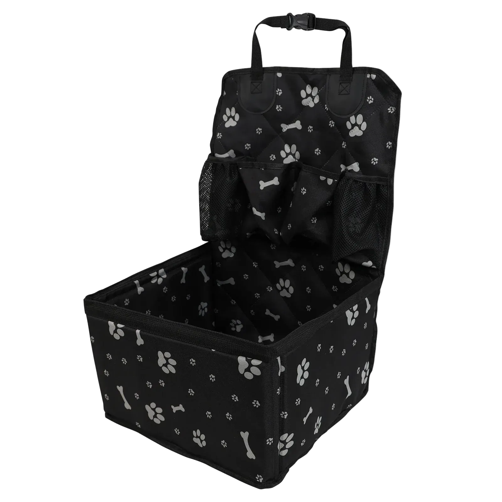 Pawmudder Travel Black/Pattern Stain‑Resistant Dog Car Seat Mat – Washable Oxford Cloth