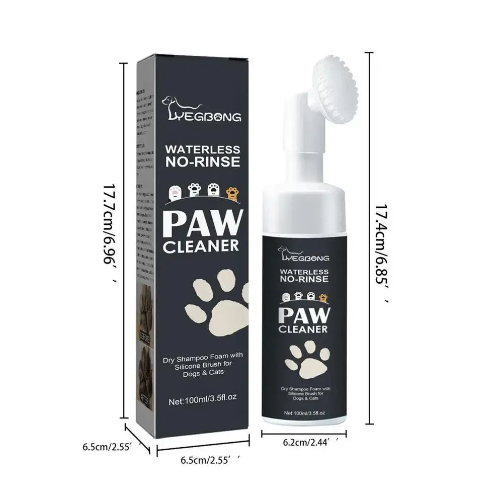 Pawmudder Paw Care Paw Cleaner Waterless Paw Cleaner Foam with Gentle Silicone Brush 100ml